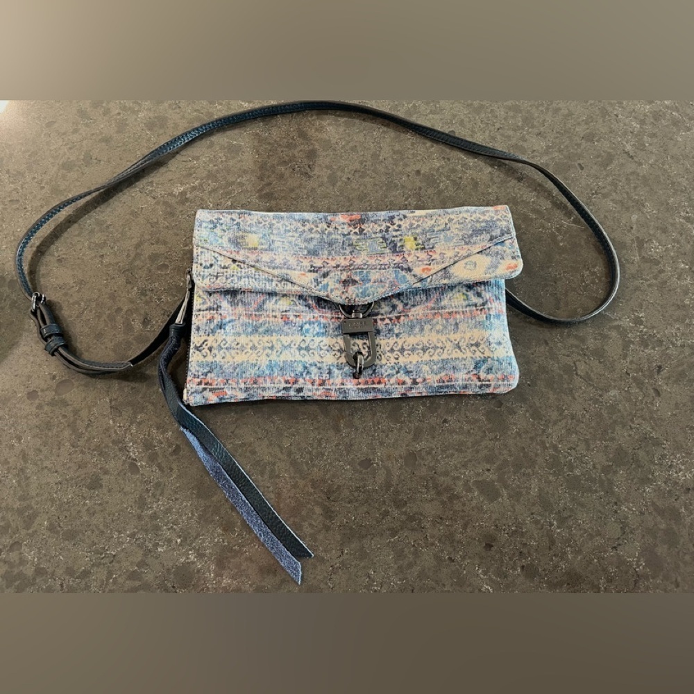 Aimee Kestenberg Crossbody melville Purse Batik Geometric Design Snap Front Clip